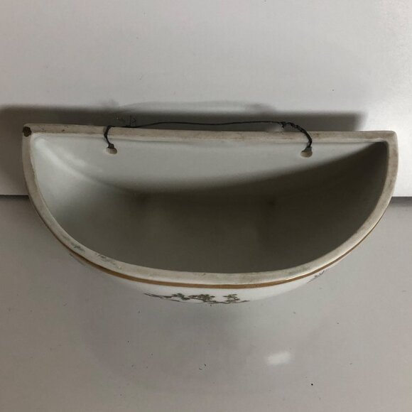 Victorian Hand Painted Porcelain Wall Pocket Vase Vintage Andrea By Sadek Japan - Picture 7 of 7